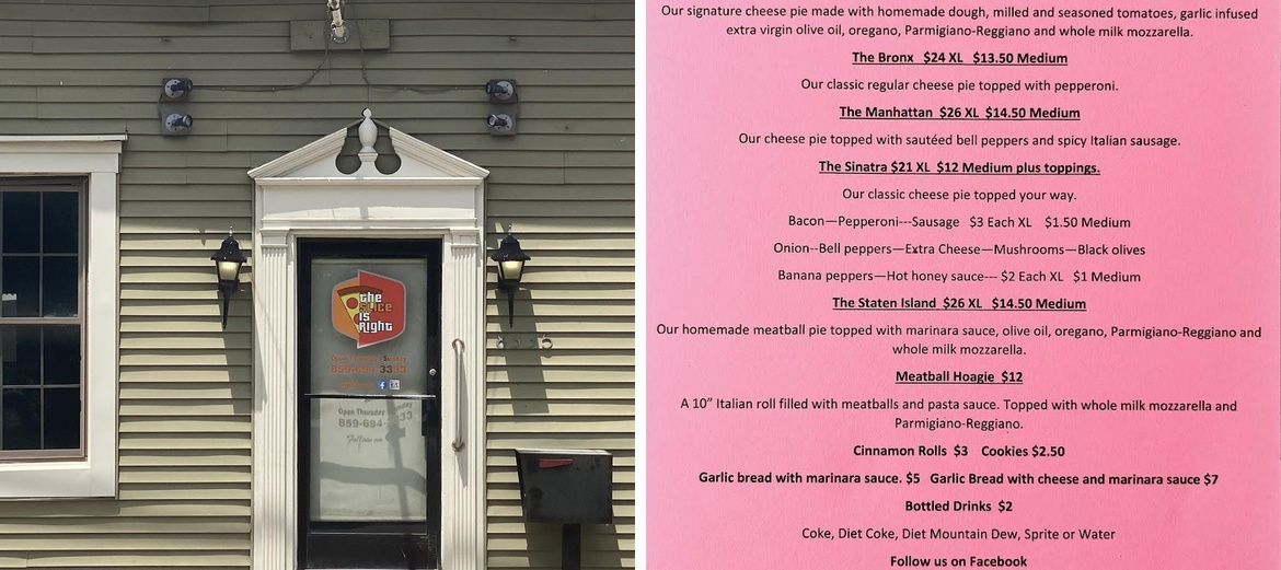 Slice Is Right Pizzeria Menu