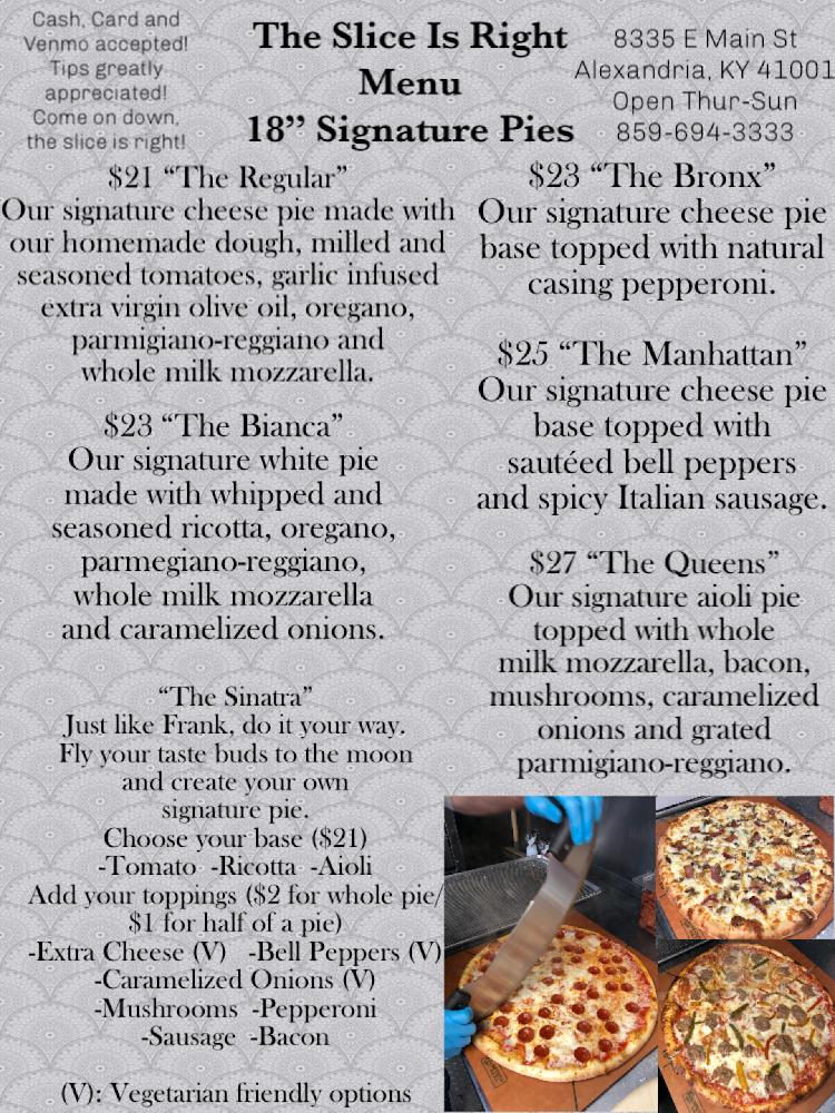 Slice Is Right Pizzeria Menu image 2